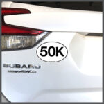 Race Distance 50K Basic Font Decal or Car Magnet
