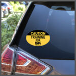CAUTION Training For 5K Runner Decal or Car Magnet